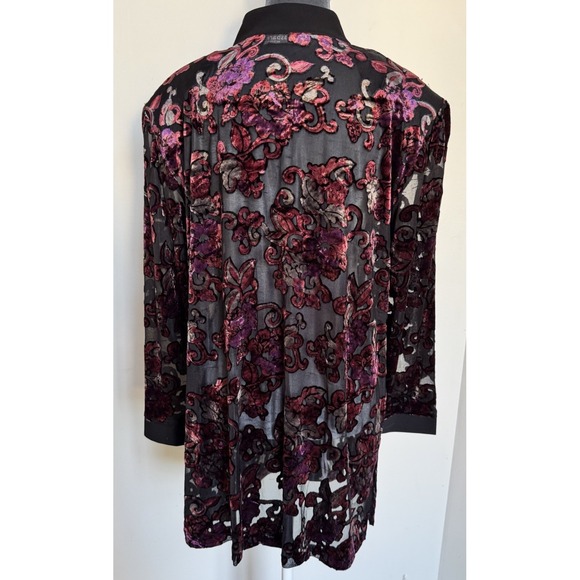 Vtg Y2K Dressbarn Top Tunic 18W Burnout Velvet Fairy Whimsigoth Boho Festival - Picture 3 of 16